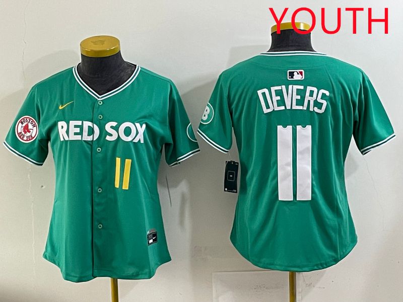 Youth 2025 Boston Red Sox #11 Devers Dark Green Joint Name Nike MLB Jersey style 7->women mlb jersey->Women Jersey